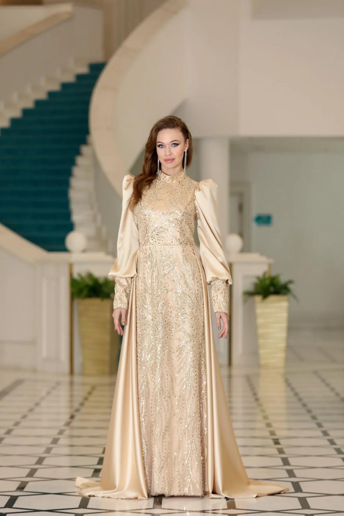 Tesettür Abiye - Yasemin Abiye - Gold