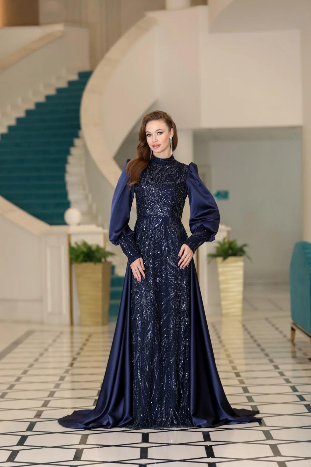 Tesettür Abiye - Yasemin Abiye - Lacivert