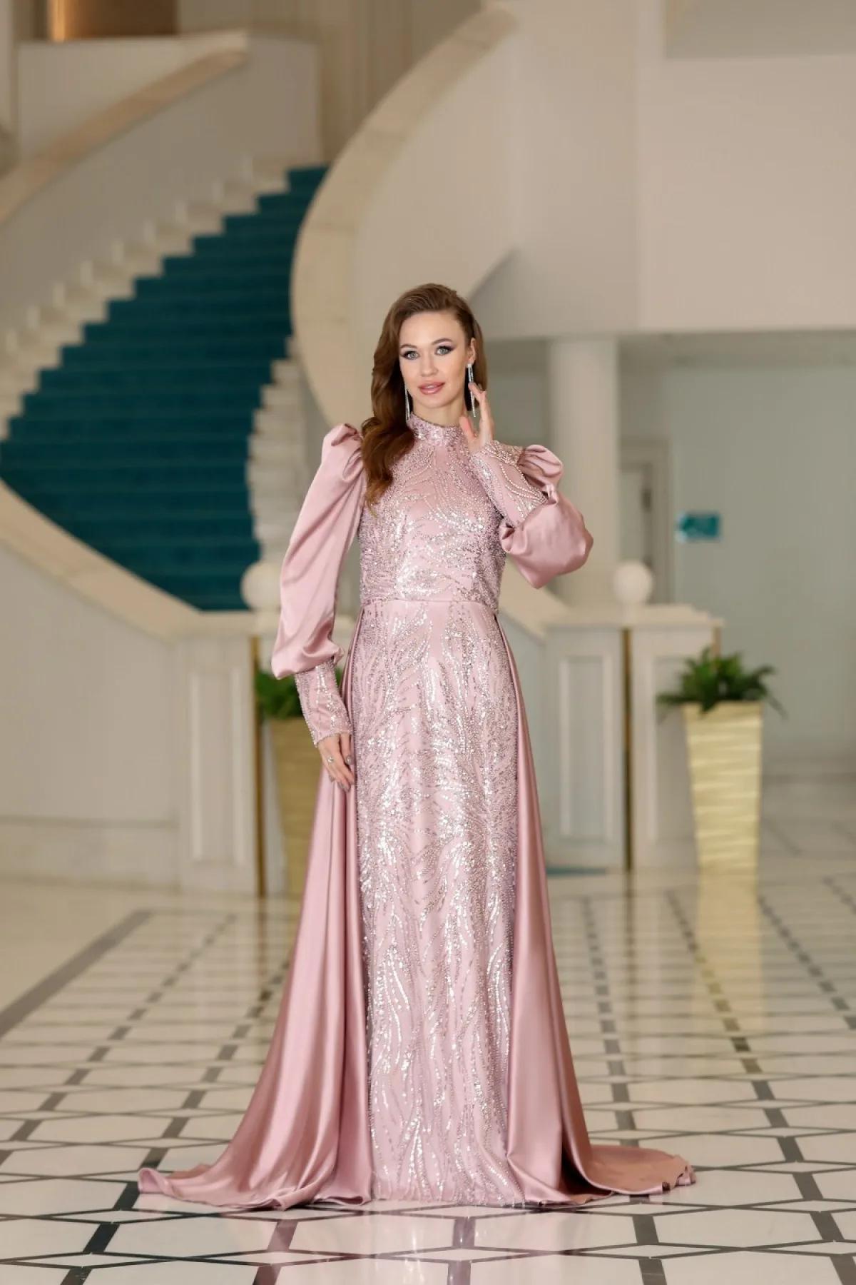 Tesettür Abiye - Yasemin Abiye - Pudra